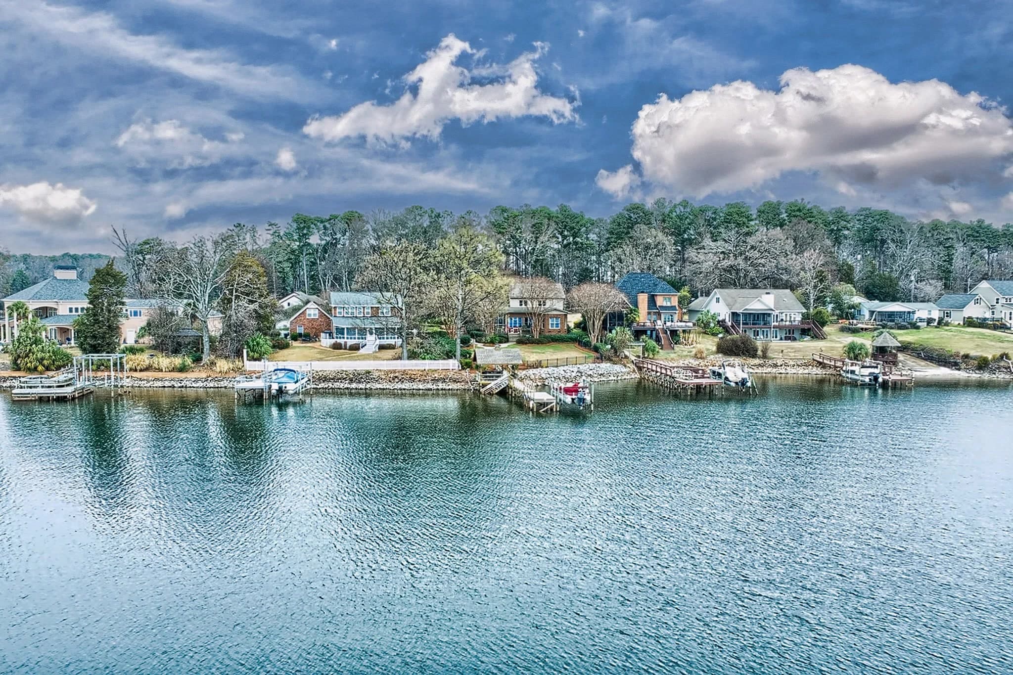Aerial of a wooded cove