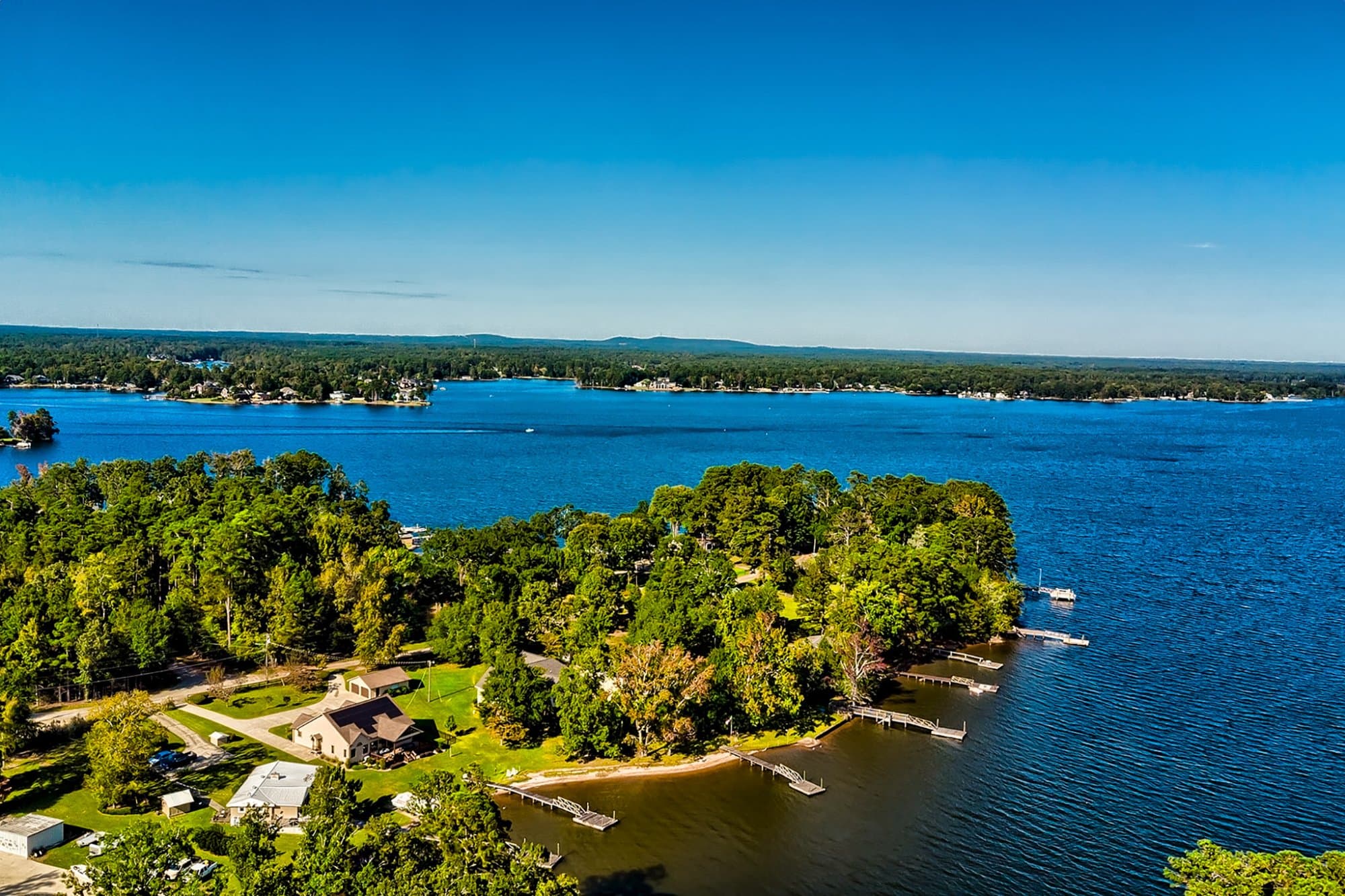 Wooded peninsula and island community, Lake Murray, SC
